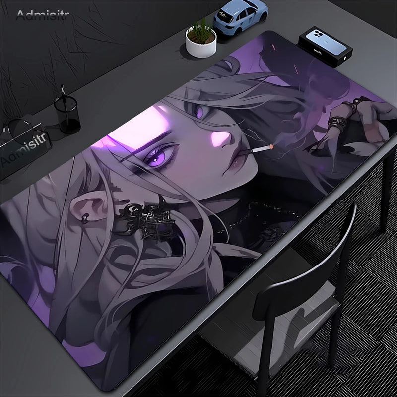 Anime Girl Purple Mouse Pad